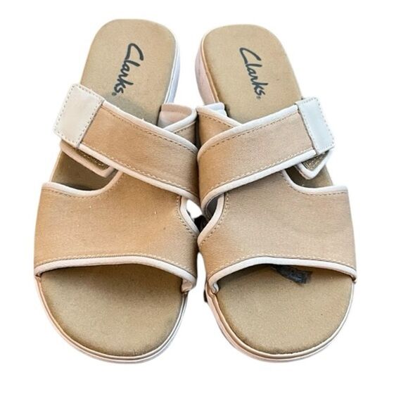 Clarks | England Canvas Adjustable Strap Comfort Sandals | 8 - Picture 2 of 3